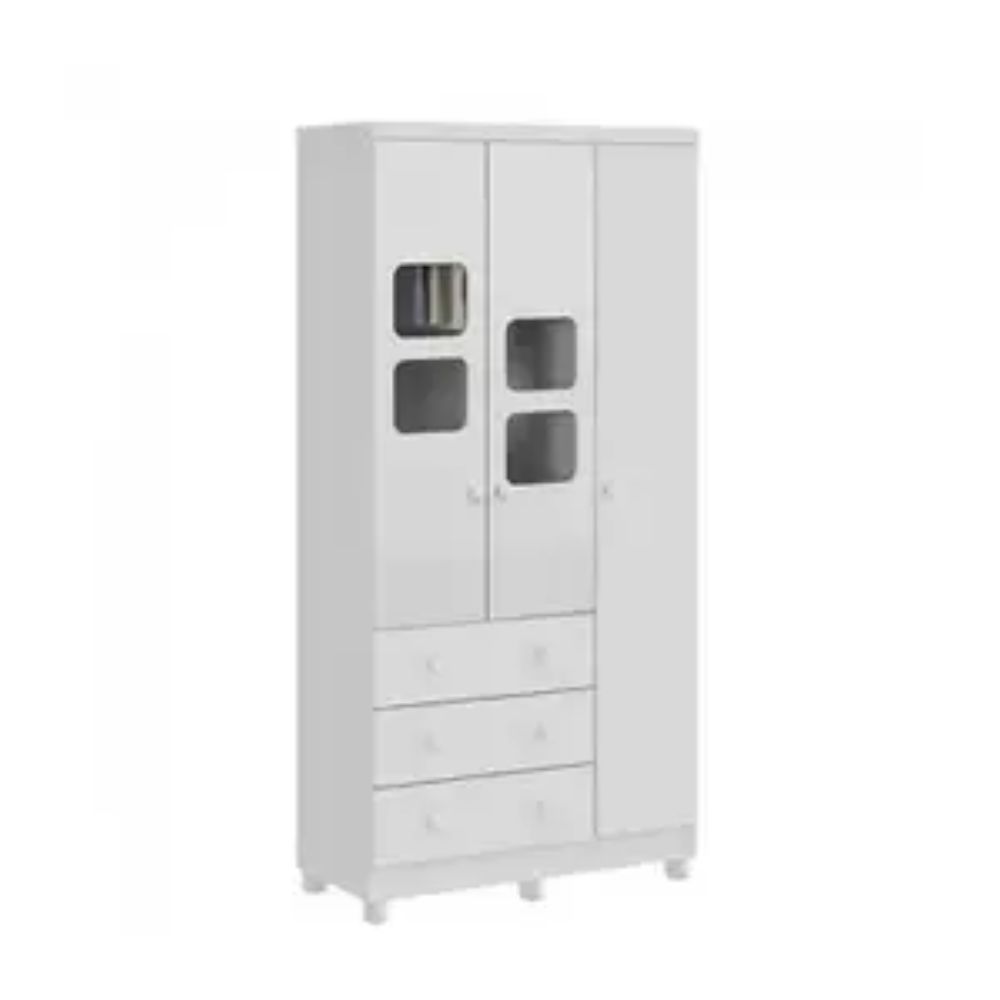 Guarda-Roupa Infantil Peroba Uli New 3 Portas Branco