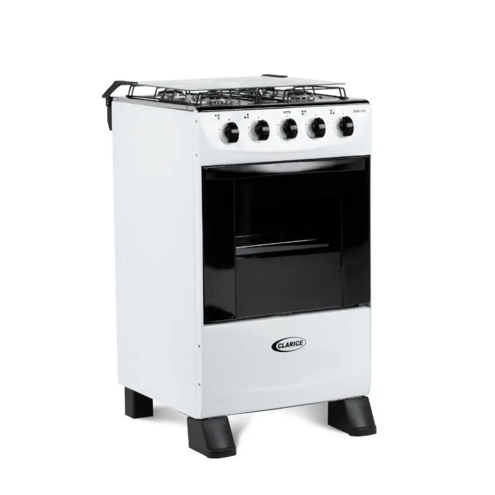 Fogão 4 Bocas a Gás Clarice Delicato Mesa Inox com Forno Branco
