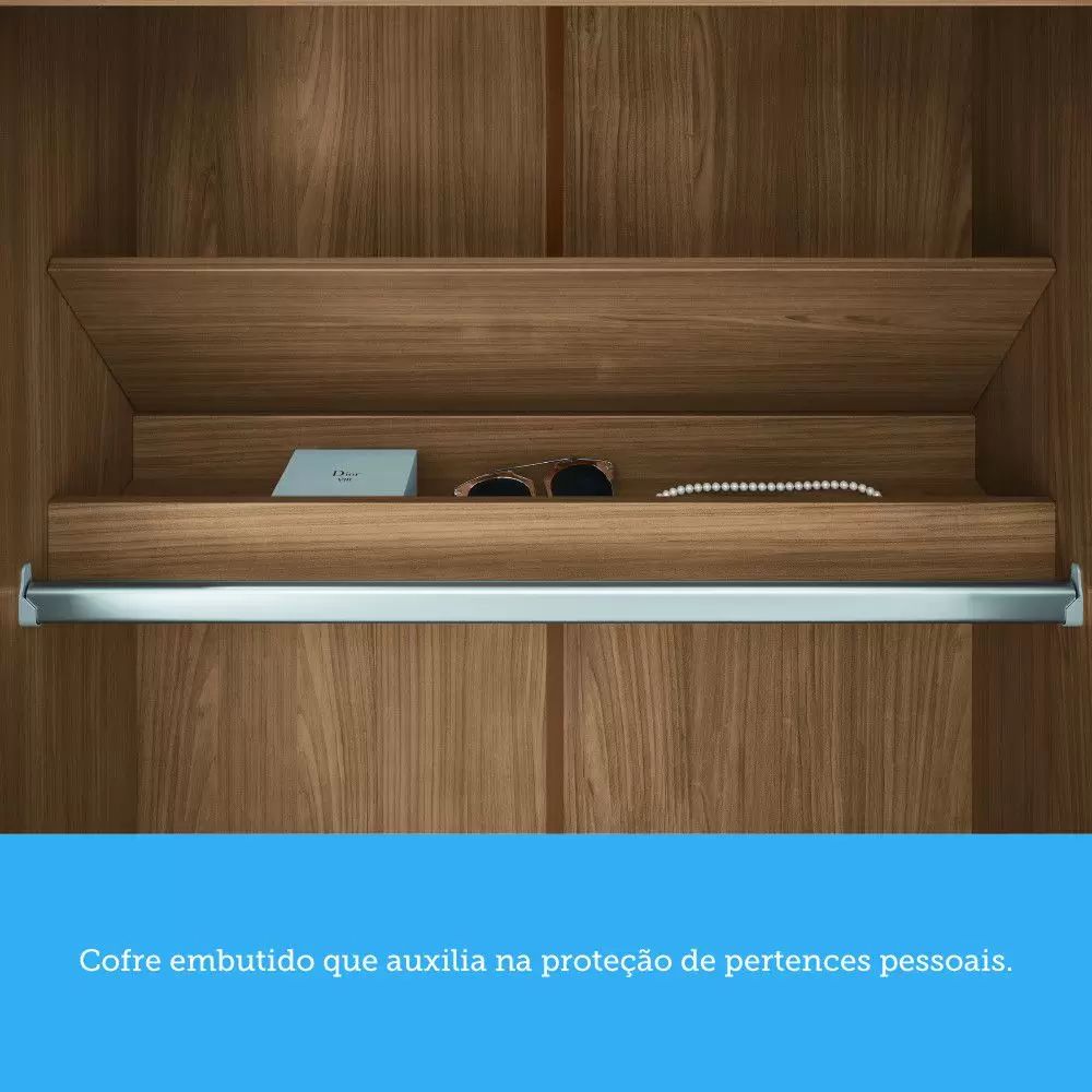 Guarda Roupa Solteiro 4 Portas Buriti Santos Andirá Jatoba /Areia