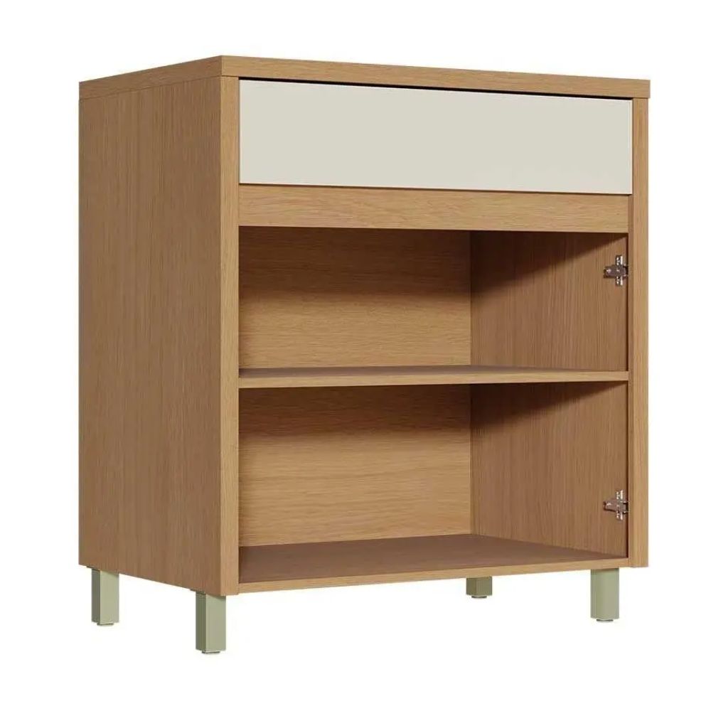Balcão Nesher Condessa 2 Portas 1 Gaveta 80cm Carvalho/Greige