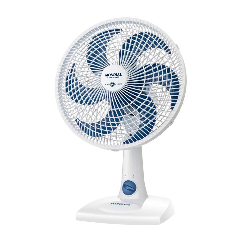 Ventilador de Mesa Mondial Super Power VSP-30-W Branco e Azul