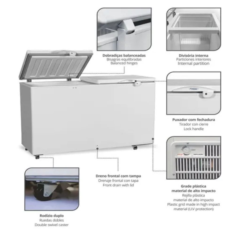 Freezer Horizontal Dupla Ação Fricon 503 Litros 220V HCED 503