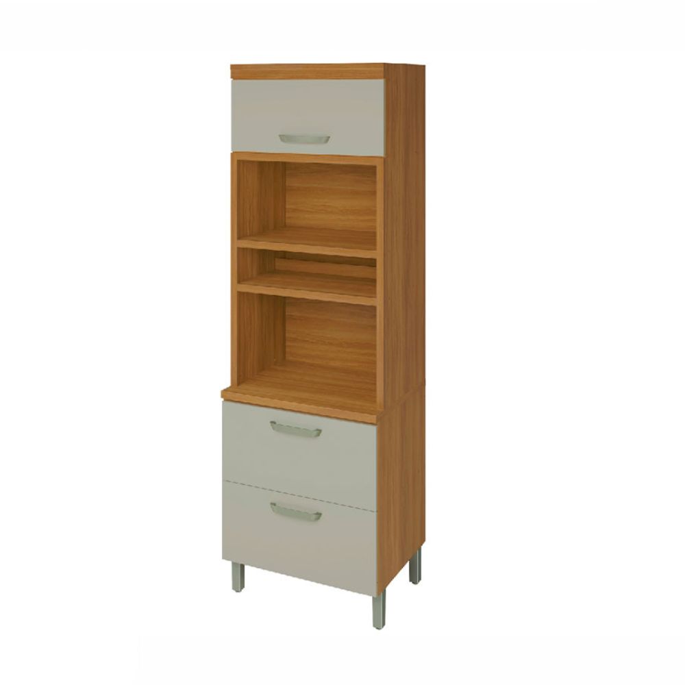 Paneleiro 2 Portas 1 Gaveta Torre Quente Nesher Princesa 70cm MDF Freijó/Off White