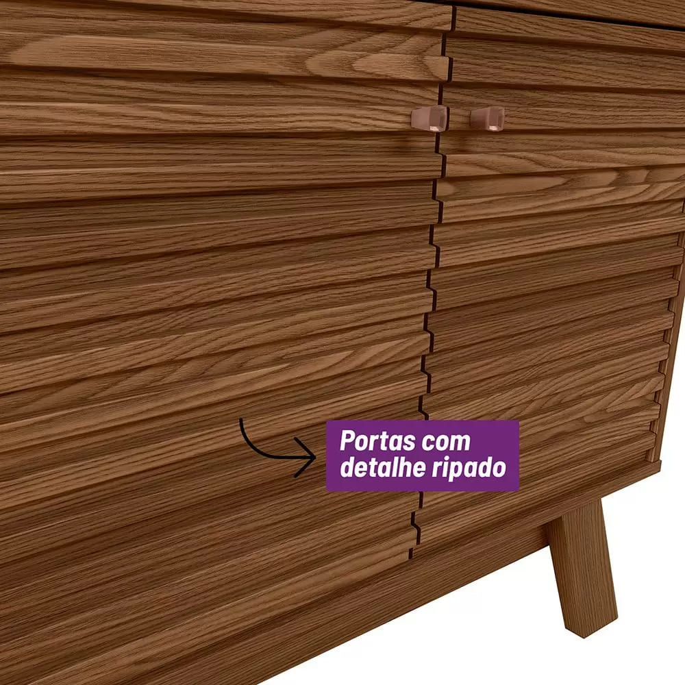 Painel Tulum C/ Rack Camboriu Linea Brasil Freijó / Off White