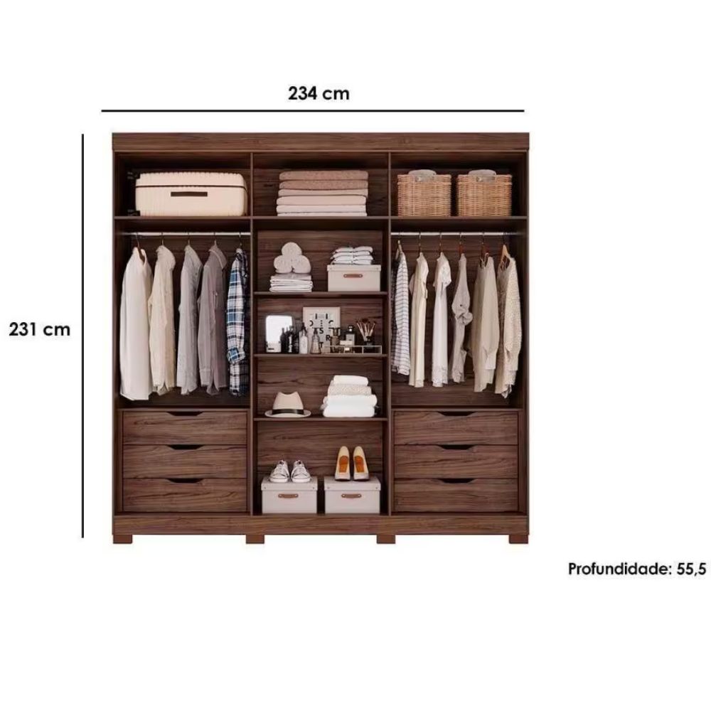 Guarda Roupa Panan Cecilia 6 Portas Branco
