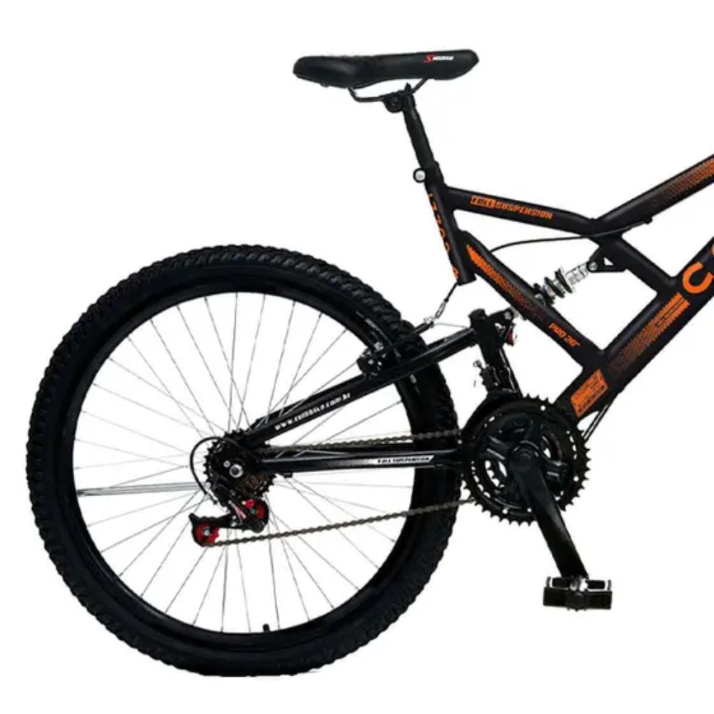 Bicicleta Colli GPS DP Aro 26 21M Preto Fosco/Laranja Neon