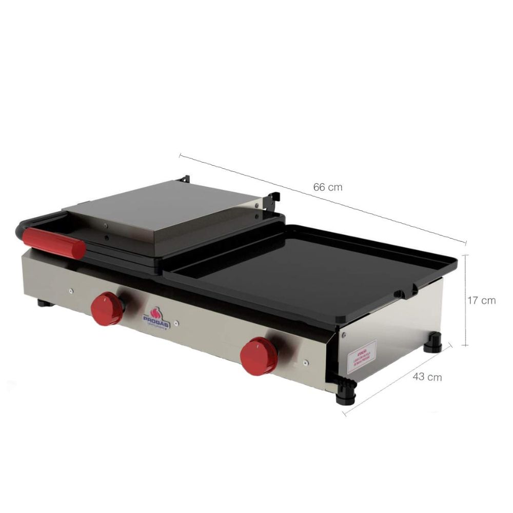 Sanduicheira Dupla Grill Inox Chapa Para Lanches Hamburguer Progas