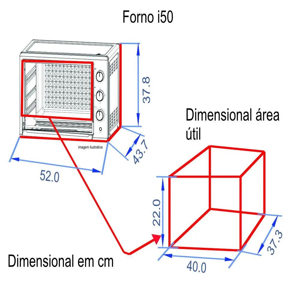 Forno Elétrico Fogatti I50 50 Litros Preto