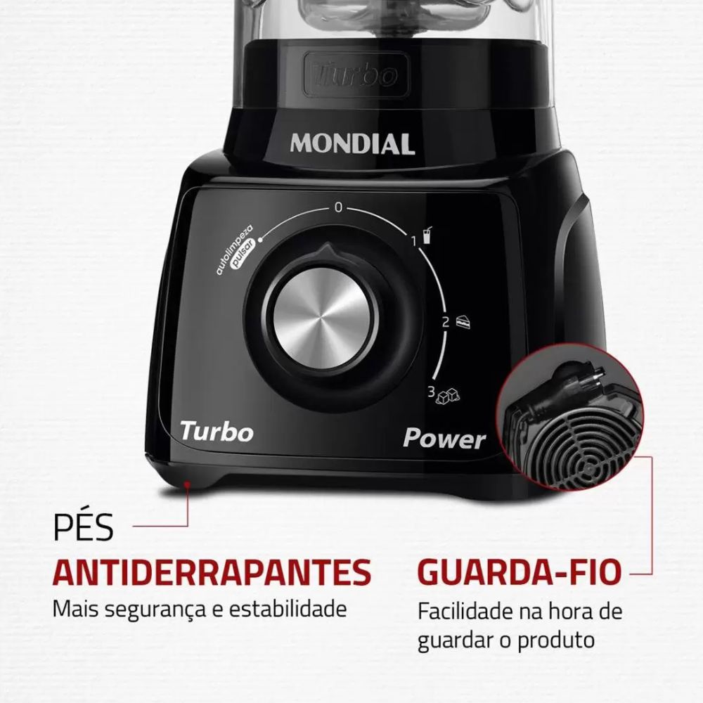 Liquidificador Mondial Turbo Power L-99FB 500W Preto