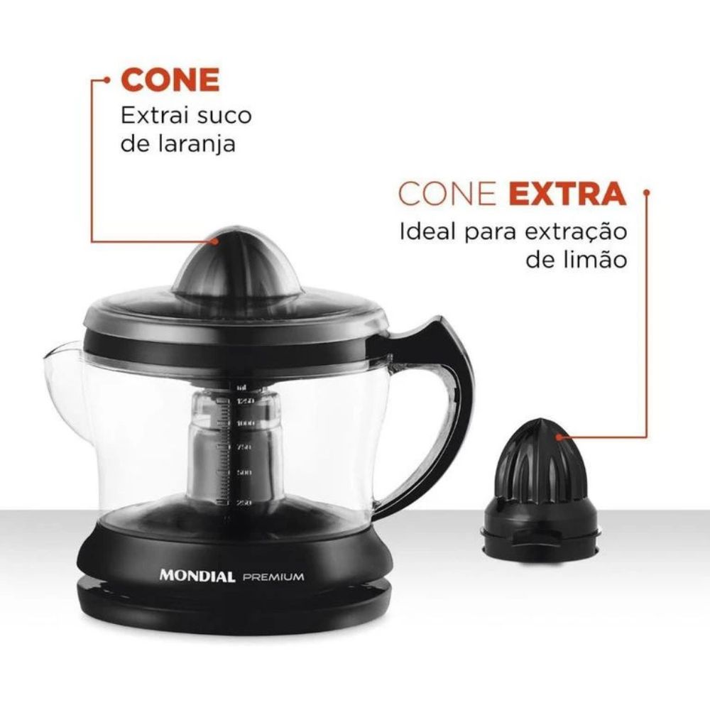 Espremedor de Frutas Mondial Premium E-02 Preto