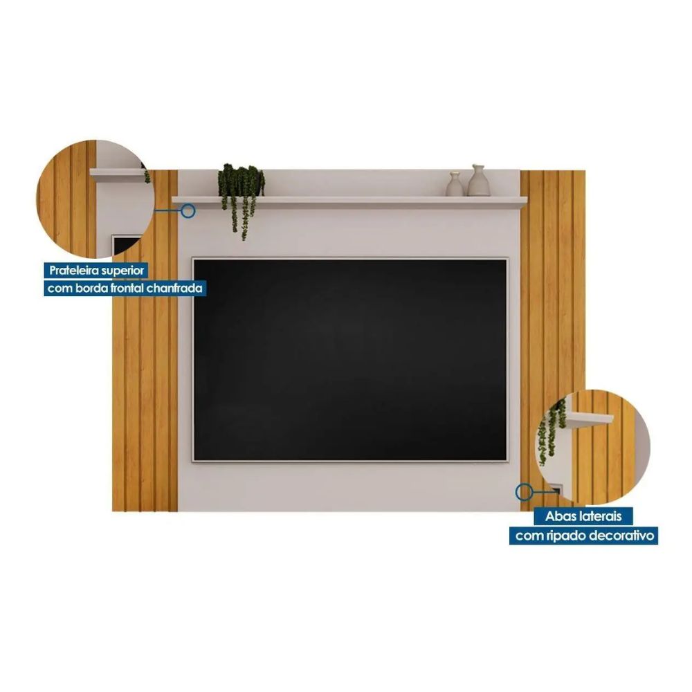 Painel Home Trend Ripado DJ Extensível Cedro/Bali