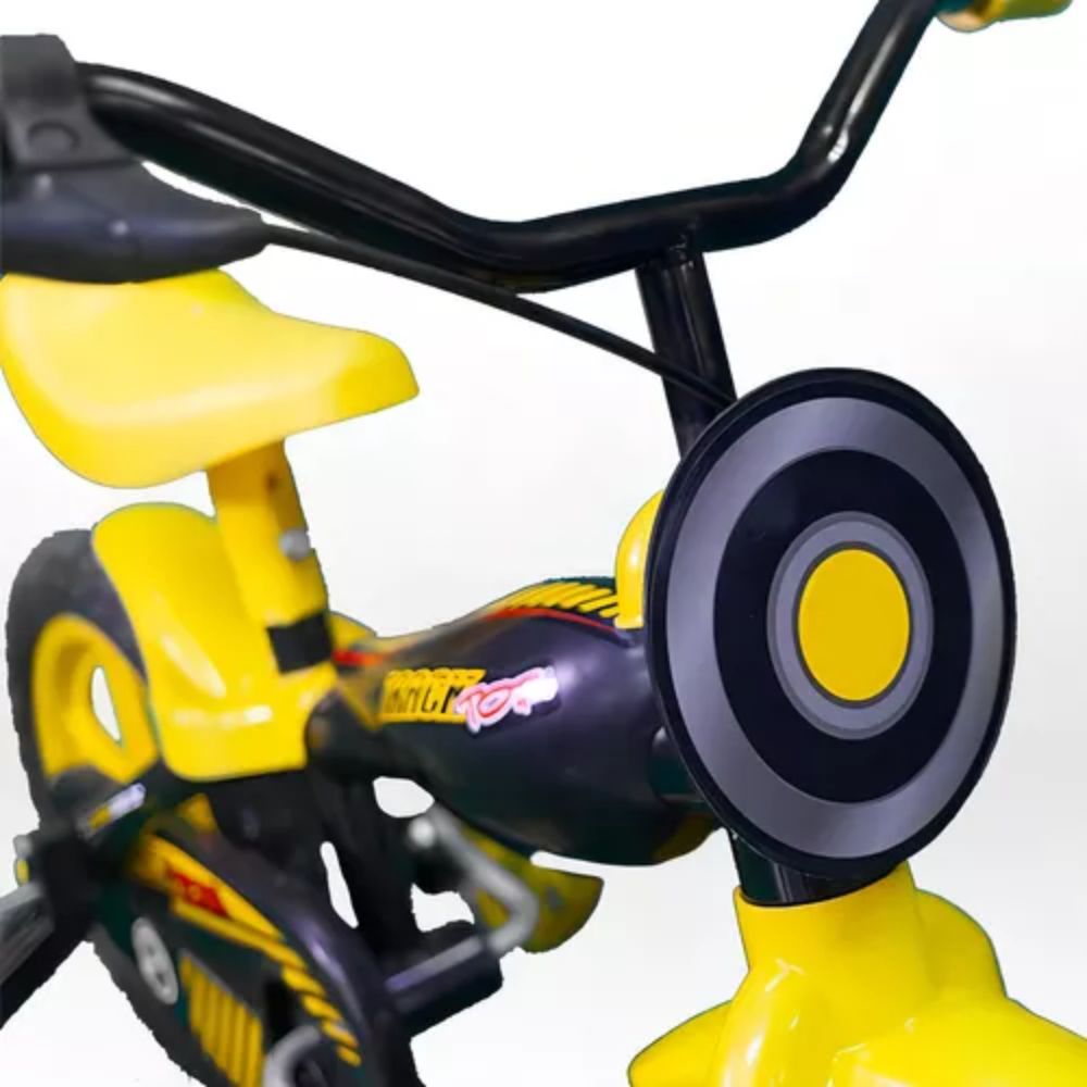 Bicicleta Track Moto Bike Aro 12 Preta/Amarela