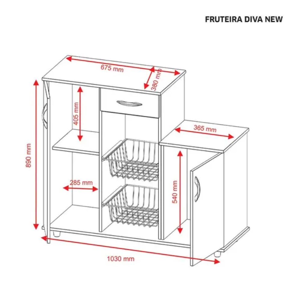 Fruteira Notável Diva 271 Freijo Trend/Branco New