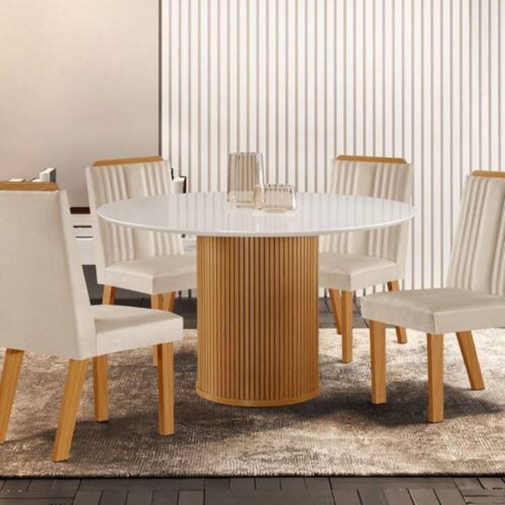 Conjunto de Mesa de Jantar Dara com 4 Cadeiras