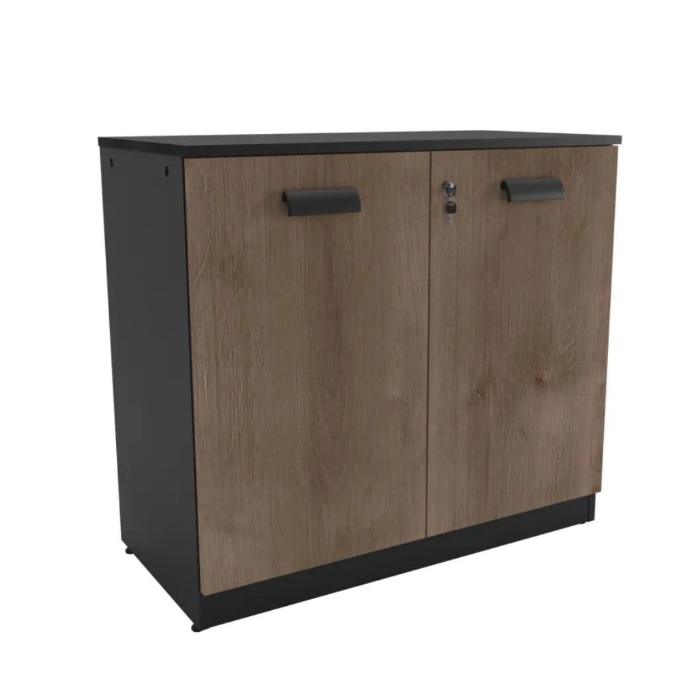Armário Belo Work Fechado WK-13 800x400x730 Preto/Castanho