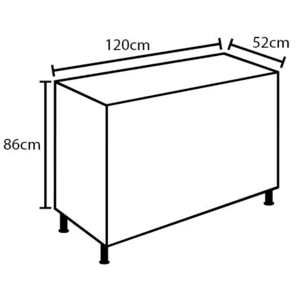 Balcão Nesher Imperatriz 1 Porta 4 Gavetas 120cm Freijó/Off White