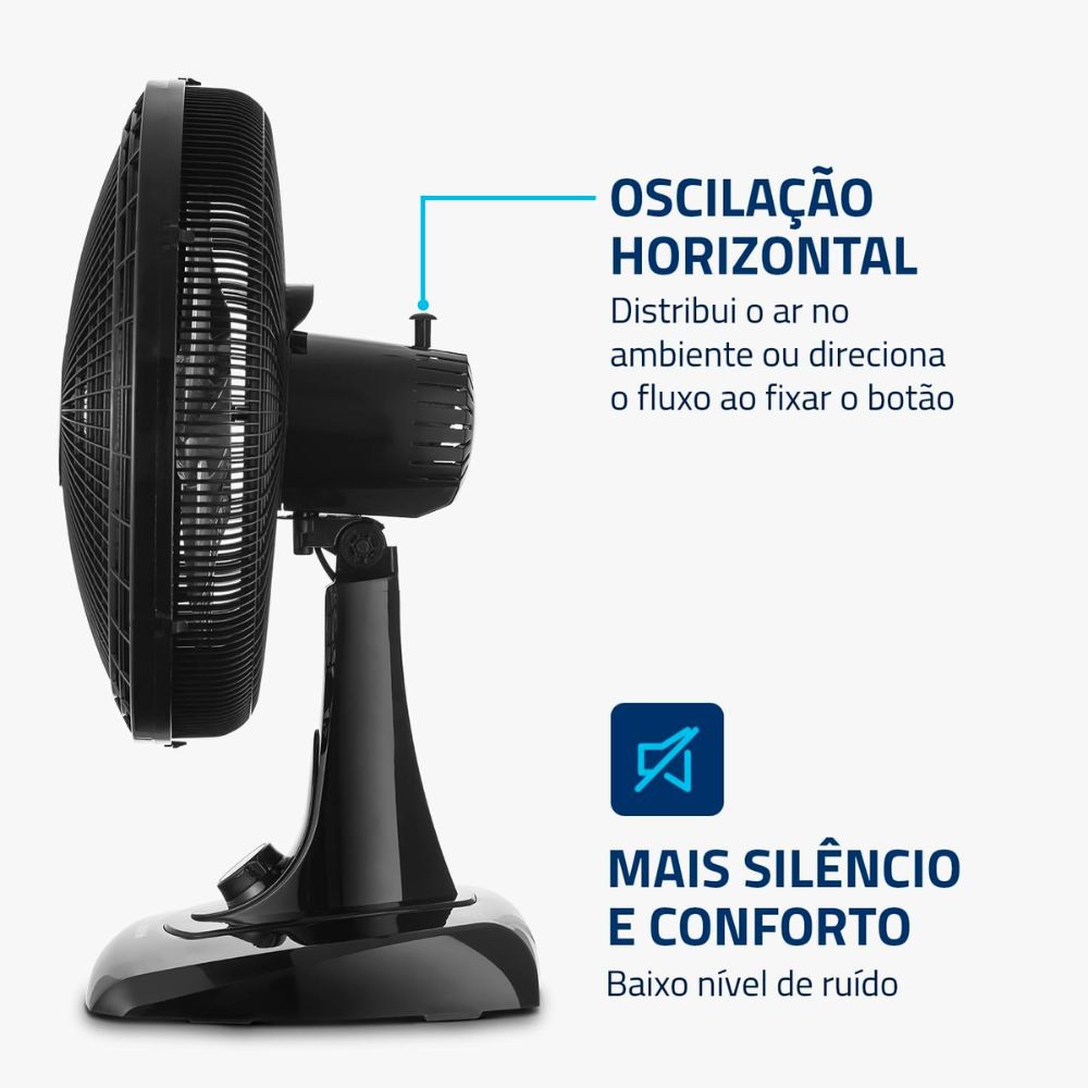 Ventilador de Mesa Mondial Super Power VSP-40-B Preto