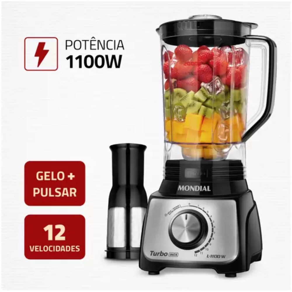 Liquidificador Mondial 1000W L-1100-BI Preto