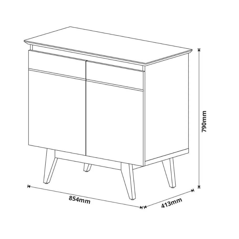 Buffet Classic 2 Portas Off White com Nature Imcal Móveis