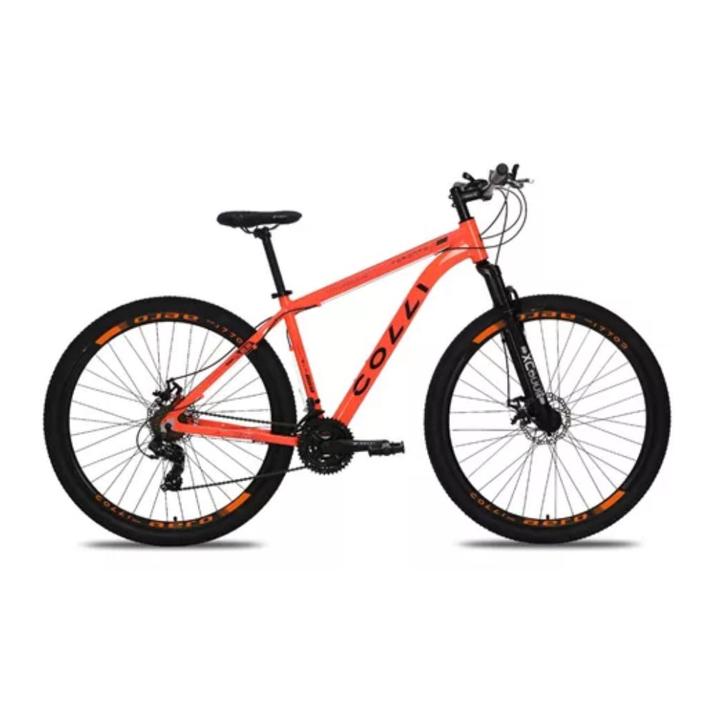 Bicicleta Colli Toronto Laranja Neon Aluminio Aro 29 Disco-shimano 21M