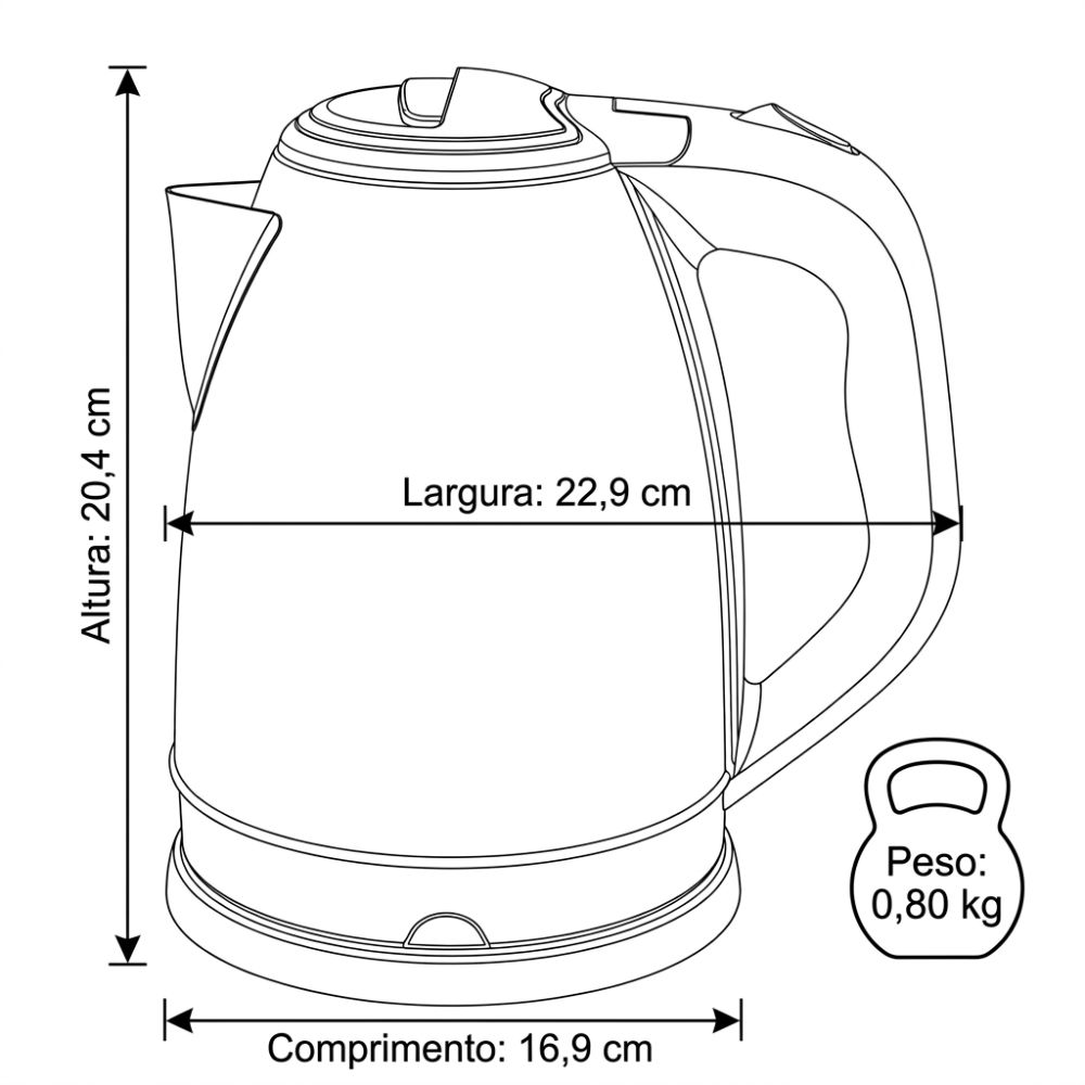 CHALEIRA SUMAY ELÉTRICA 1,8L SM-CH220PR