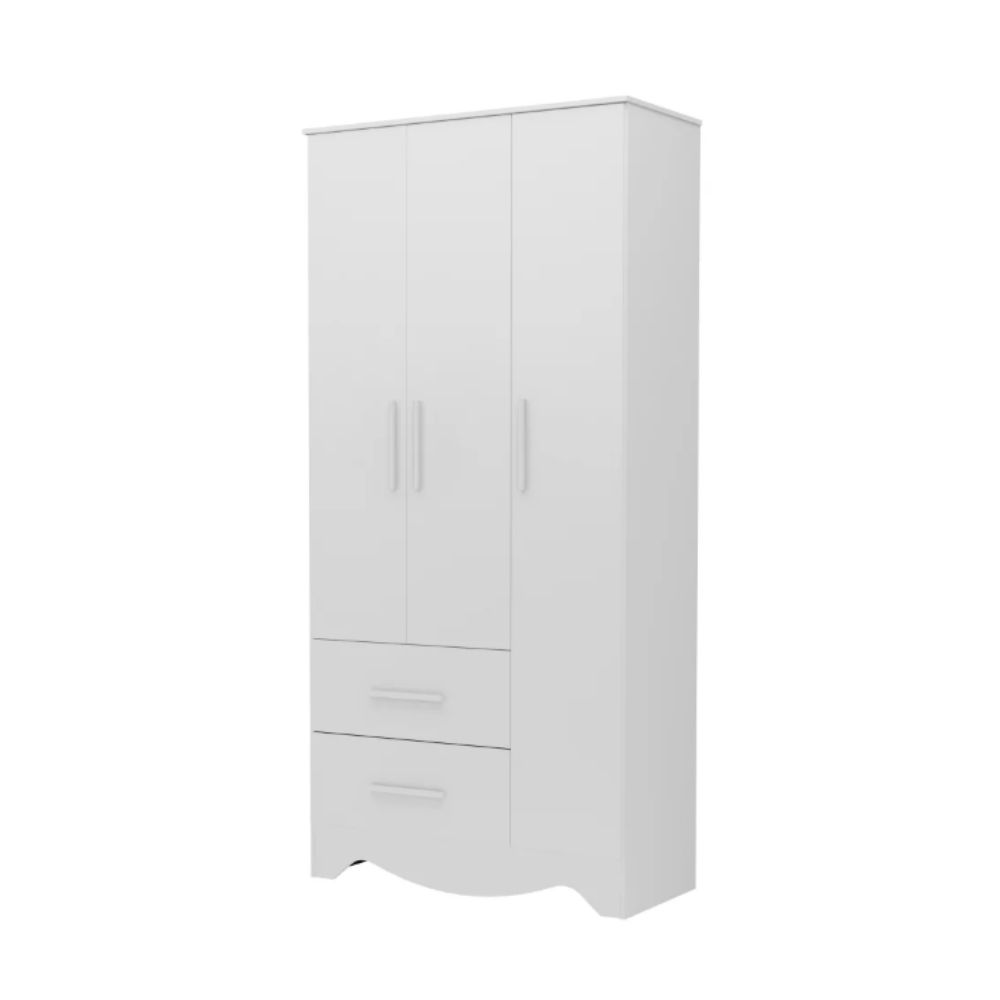 Guarda-Roupas Popy Peroba Infantil 3 Portas Branco