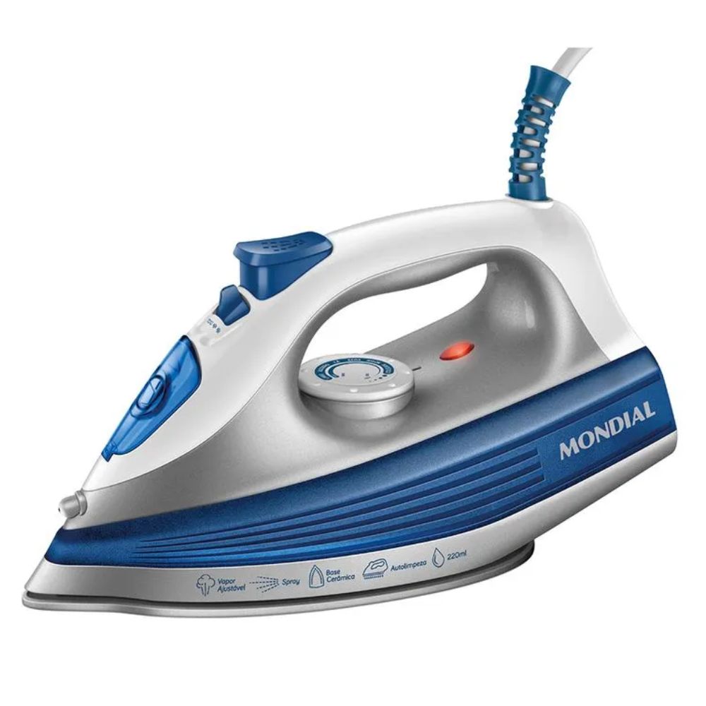 Ferro a Vapor Mondial FVN-01-BL Branco/Azul