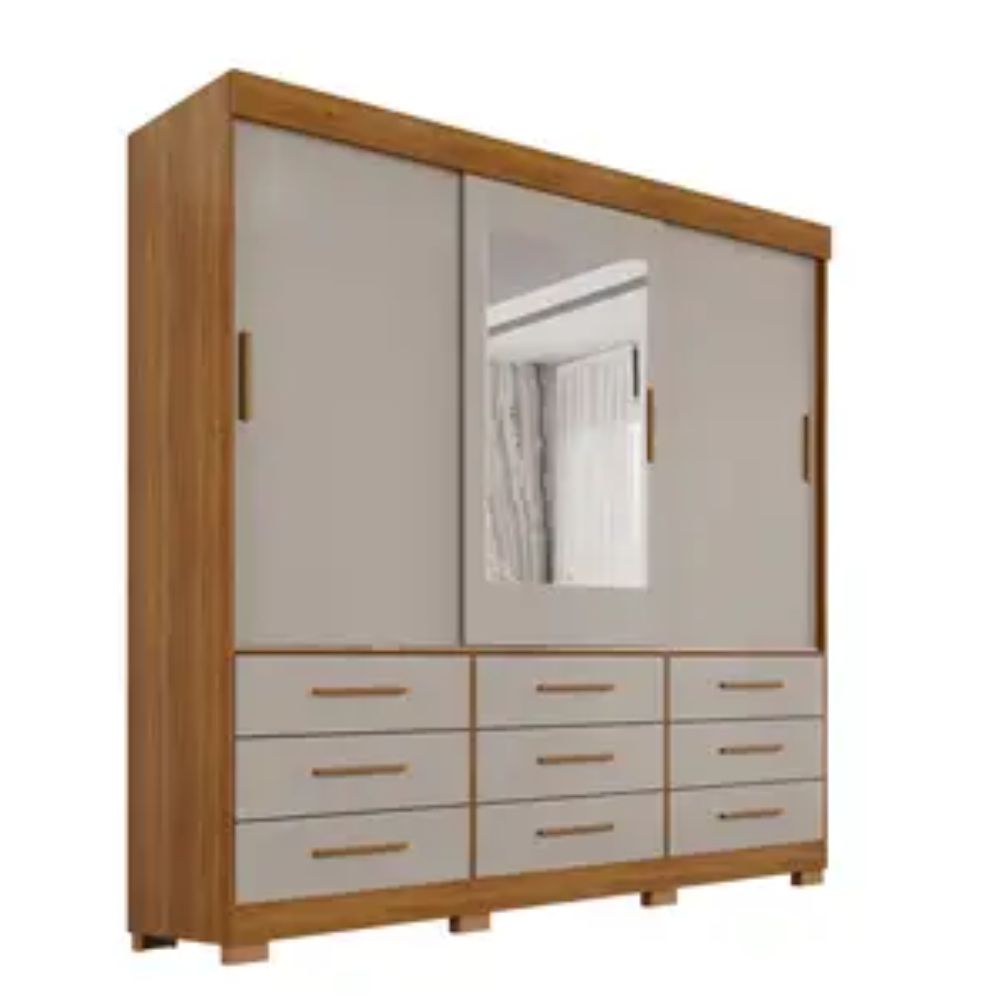 Guarda Roupa Salleto New Star 3 Portas CinamomoOff-White
