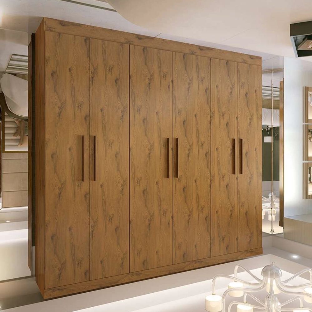 Guarda Roupa Batrol 1207 6 Portas 4 Gavetas Supreme IPE Nobre