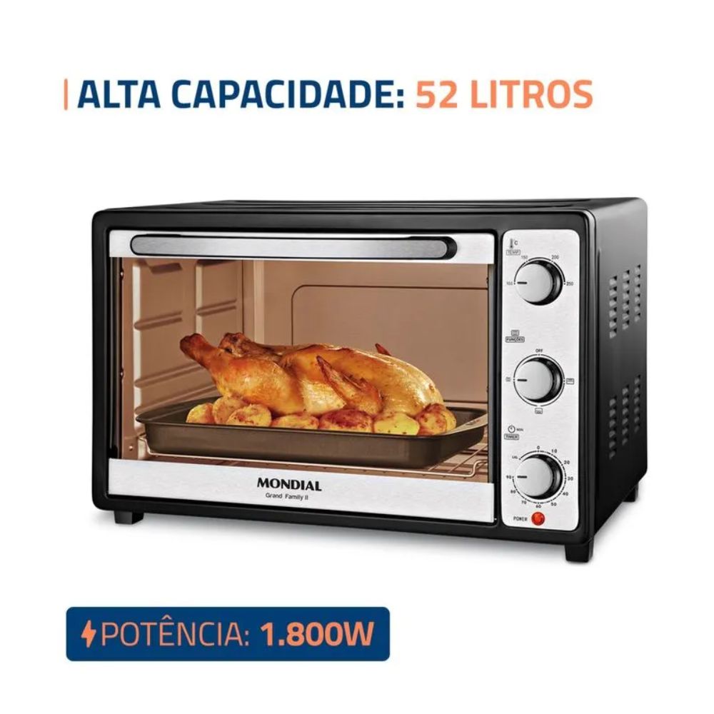  Forno Elétrico Mondial Grand Family II FR-52 52L