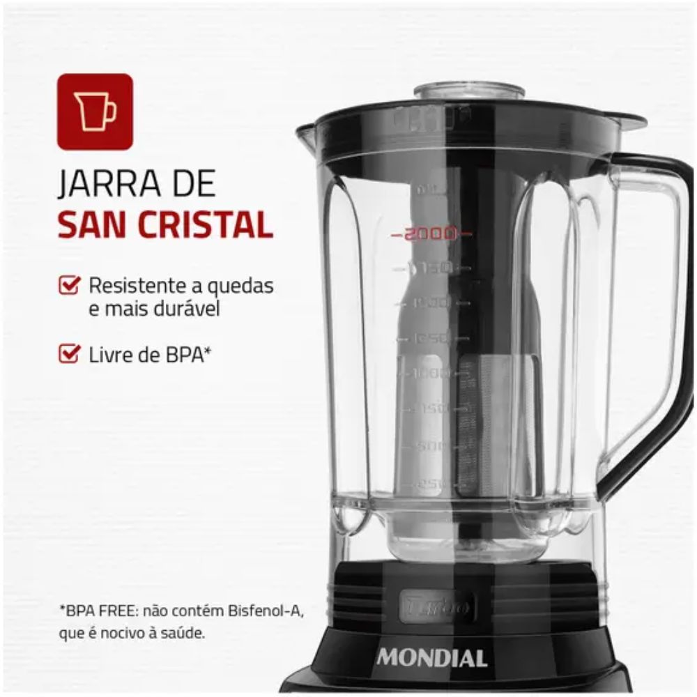 Liquidificador Mondial 1000W L-1100-BI Preto