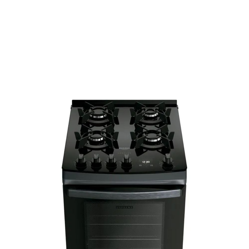 Fogão Supreme Timer Glass 4 Bocas Titanium