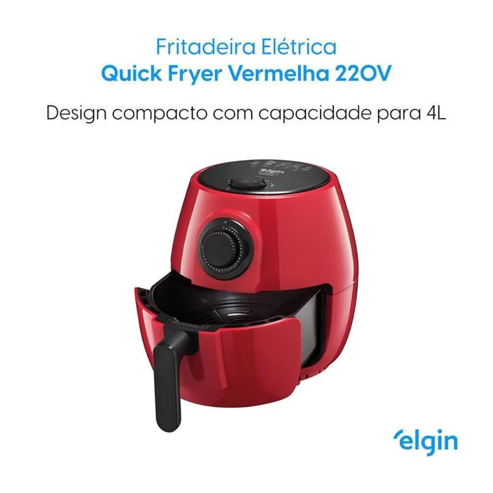 Fritadeira Airfryer Elgin AFR4R02 4L Vermelha