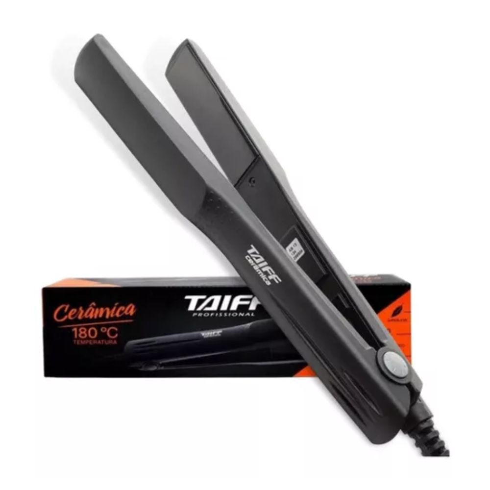 Prancha Taiff Clássica Ceramica 180°C Preto Bivolt