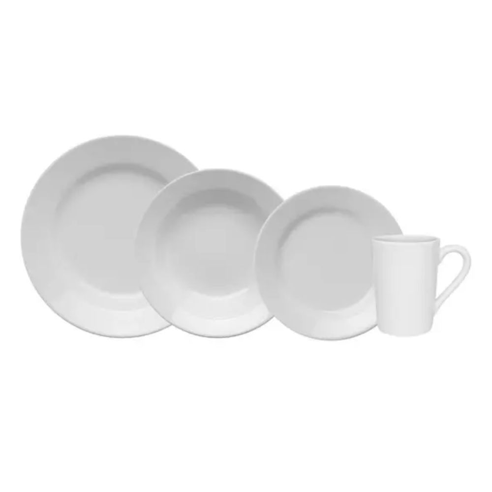 Aparelho de Jantar/Lanche 16 Peças Branco AE53-5002 Oxford