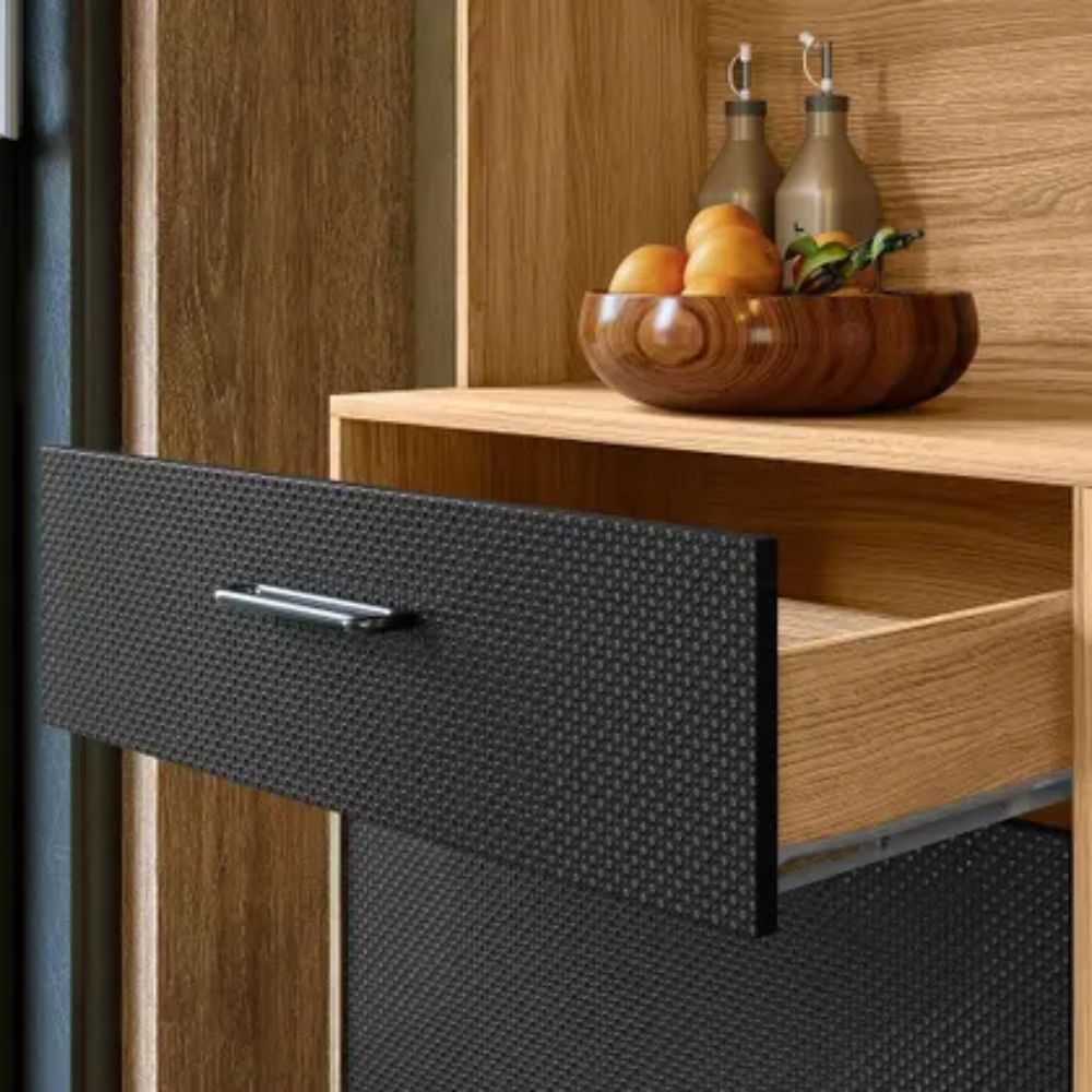 Cozinha Compacta Erva Doce 90 4 Portas 1 Gaveta Freijó/Preto Esfera - Nicioli