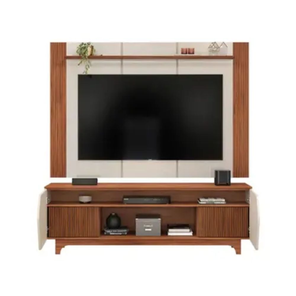 Rack com Painel Helo para TVs até 75 Polegadas MDF MDP 4 Portas DJ Móveis