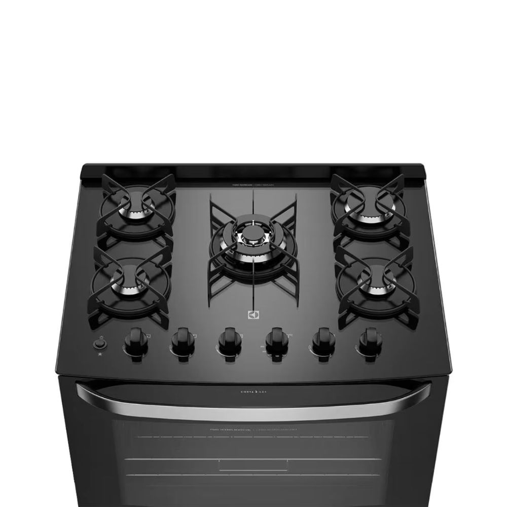 Fogão Electrolux 76GS TPL Chama Mesa Vidro 5 Bocas Prata