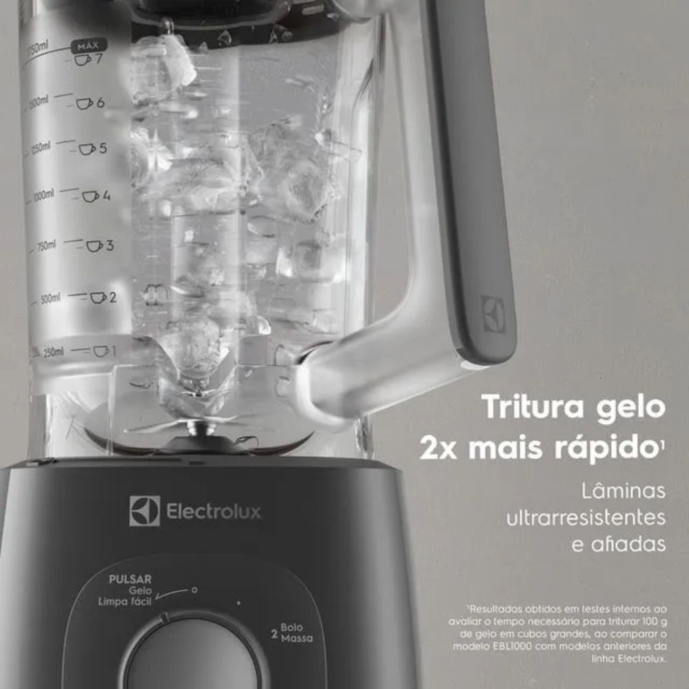 Liquidificador Electrolux 1000W 2.7L Efficient TriForce 5 Velocidades Cinza