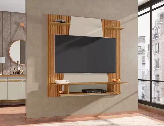 Painel Bechara Veneza Off / Cinza / Ripado