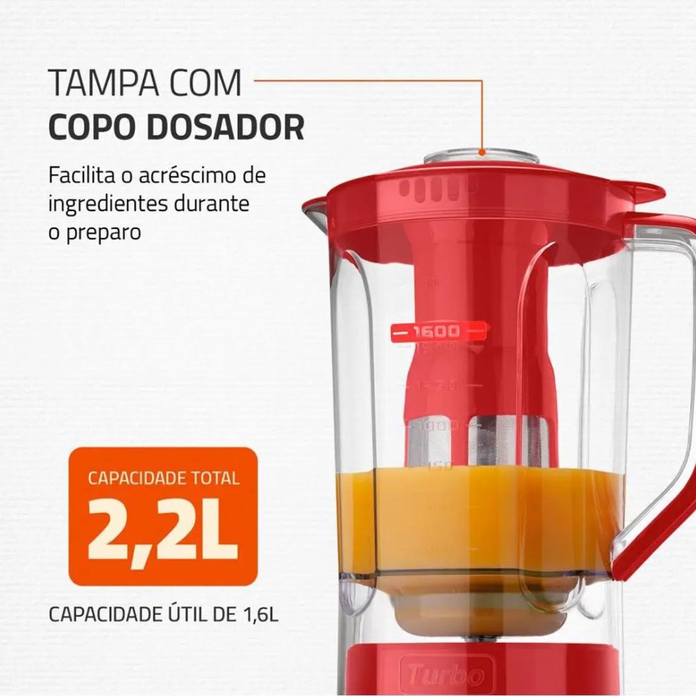 Liquidificador Mondial Turbo Power L-99FR 500W Vermelho