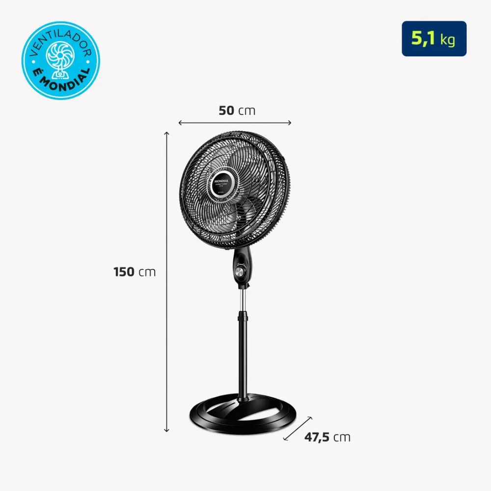 Ventilador Mondial 40 Cm Coluna Turbo VTX-40 8 Pas