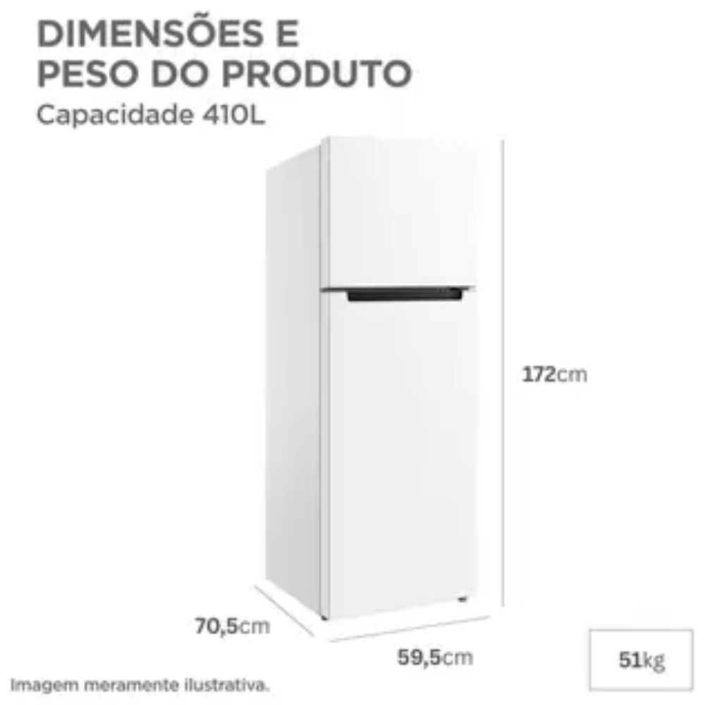 Geladeira/Refrigerador Midea Cycle Defrost Duplex Branca 410L RT554