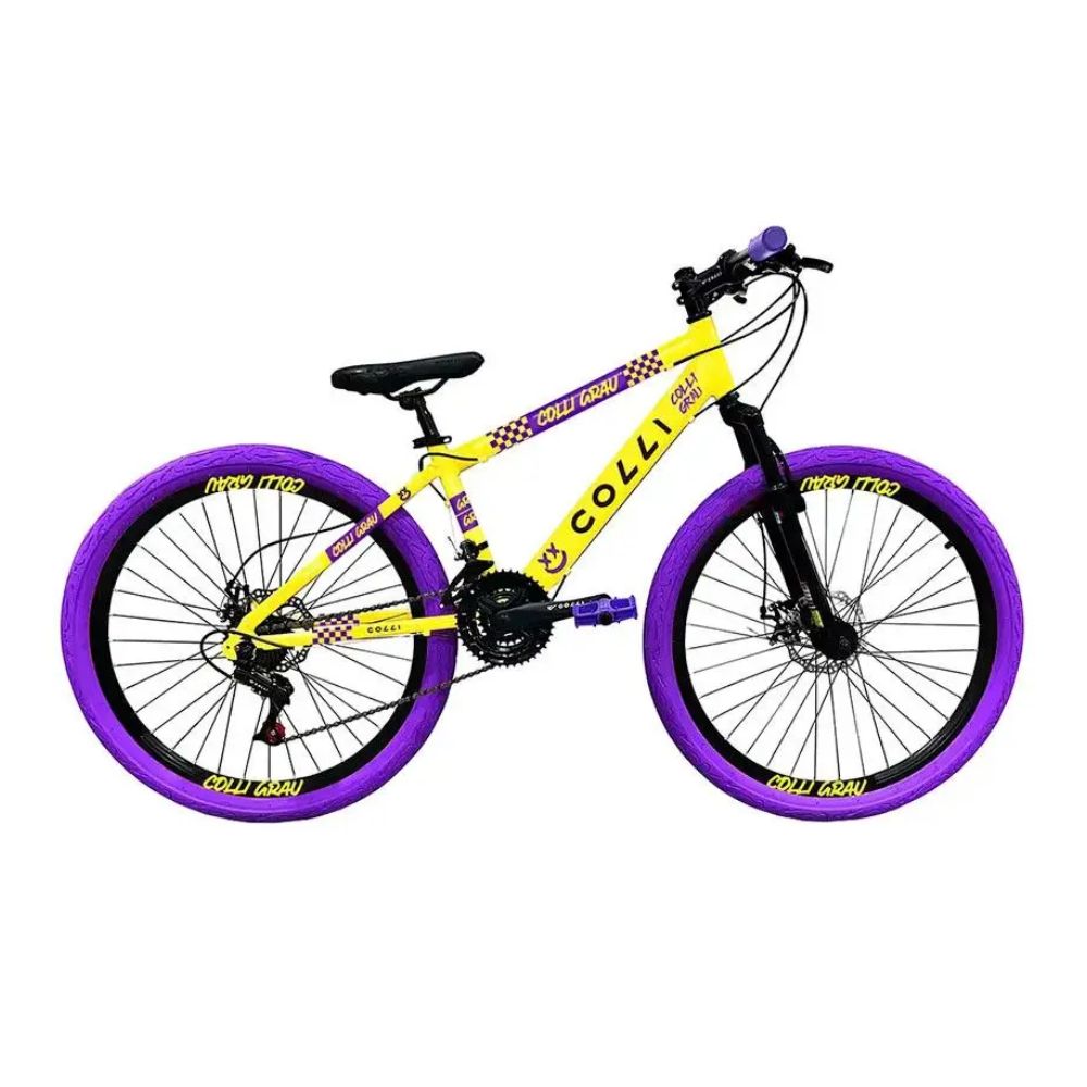 Bicicleta Colli Grau Aro 26 21 Marchas Amarelo Fosco
