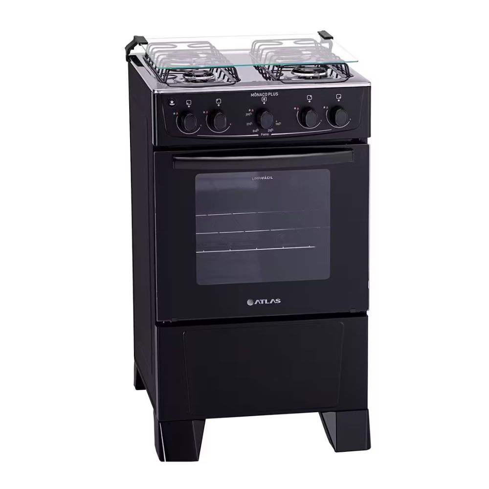 Fogão 4 Bocas com Mesa Inox Milão Plus Atlas