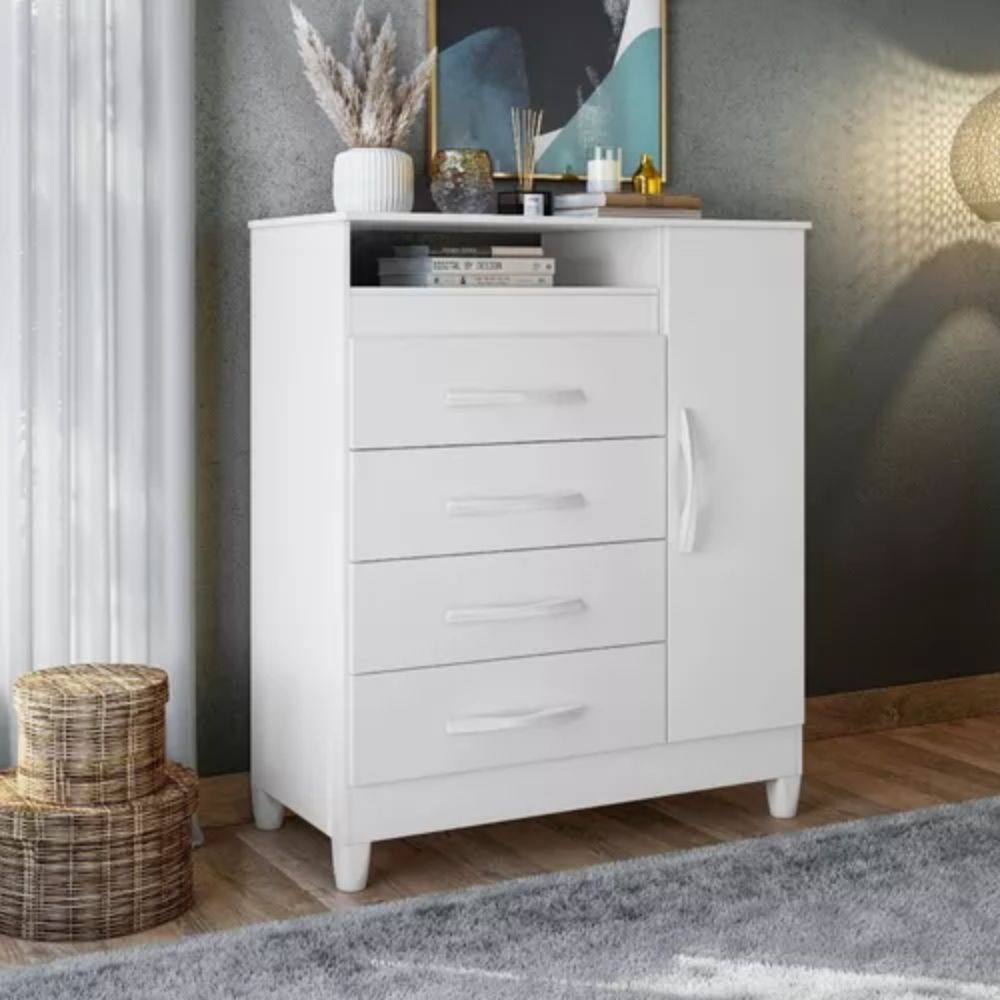Comoda Albatroz Turquesa 4 Gavetas 1 Porta Multiflex