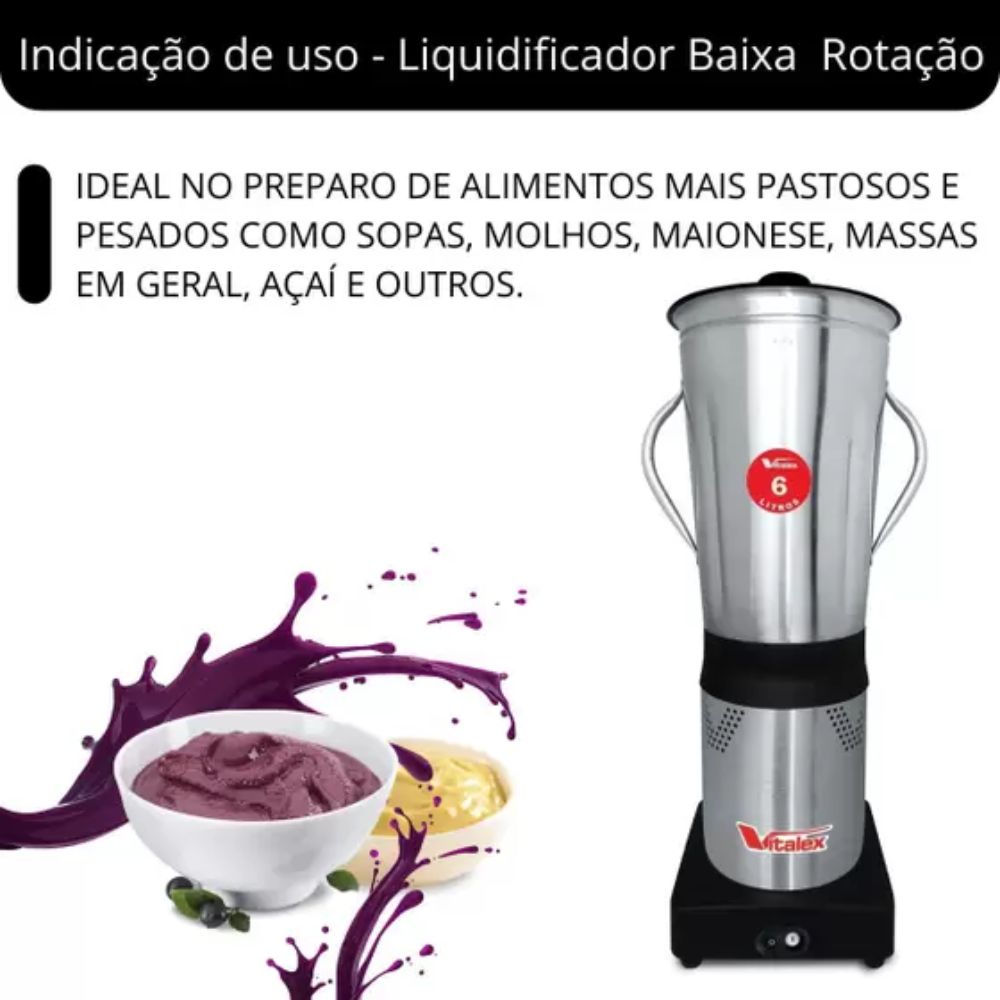 Liquidificador Industrial Vitalex 6 Litros Inox