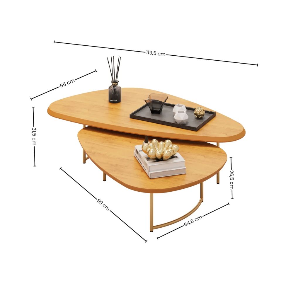 Mesa de Centro Pétala DJ Móveis Cedro