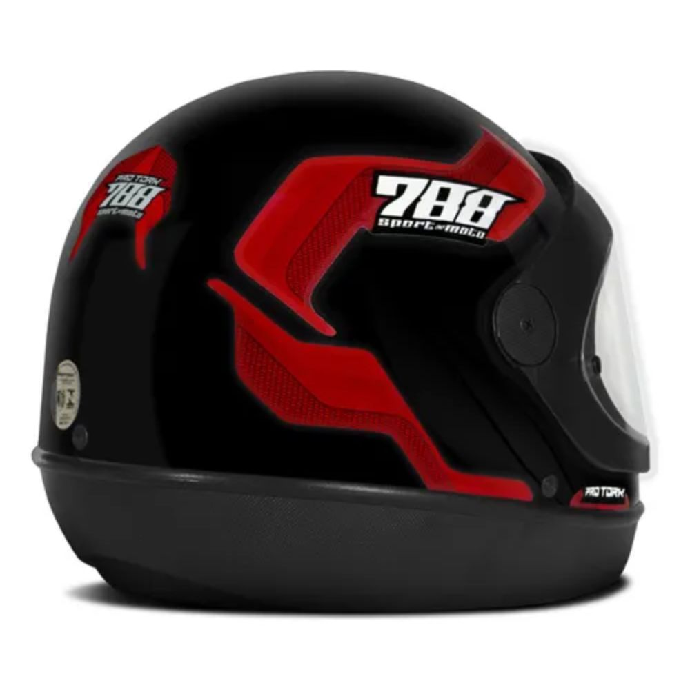 Capacete Pro Tork SM Sport 788 CAP-496VM Tamanho 60 Preto/Vermelho