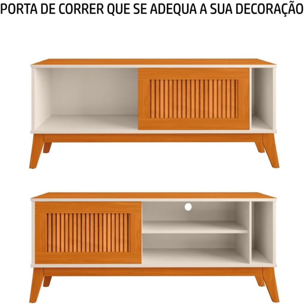Rack EDN Aruba 1 Porta Ripada Off White/Cedro